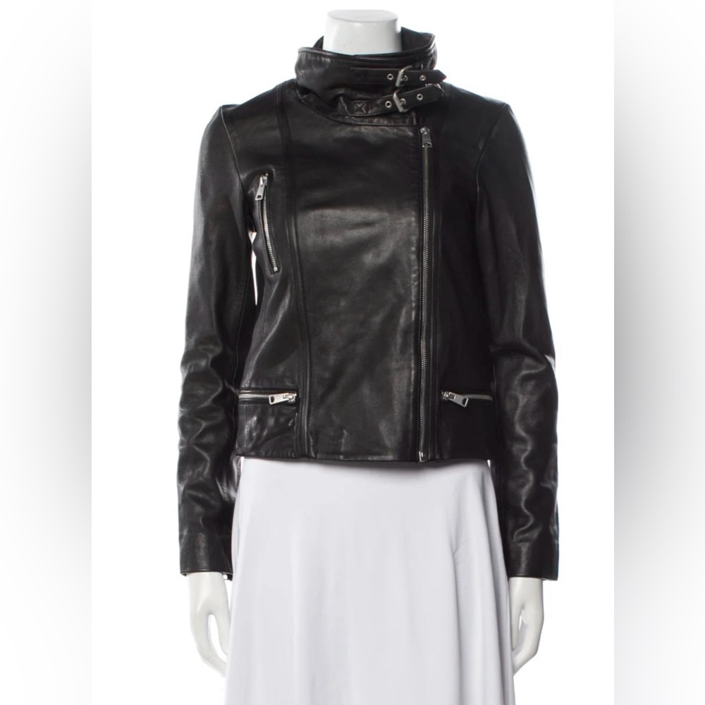 AllSaints Womens Leather Biker Jacket